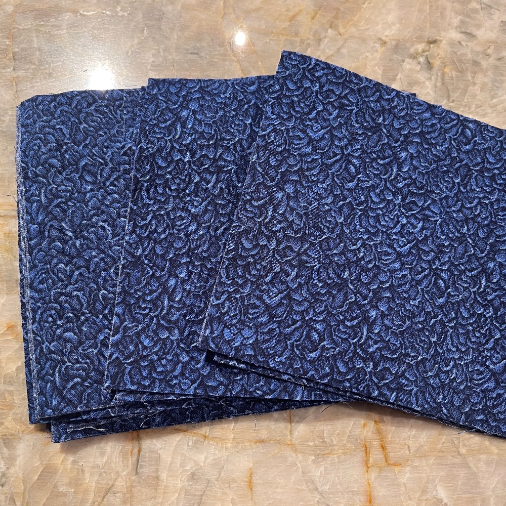 5" Inch Quilt Squares 40 Count Blue Cotton